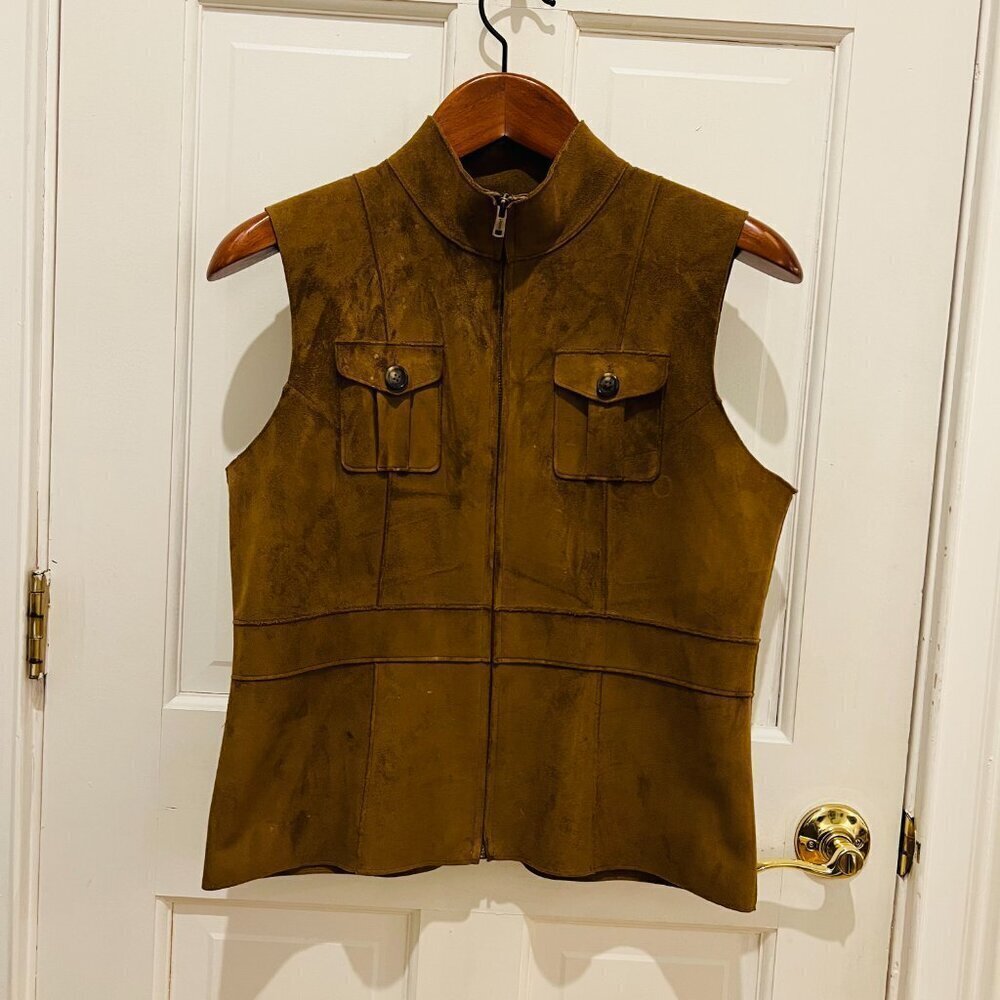 Vintage Suede LAUREN DRY GOODS SUPPLY COMPANY Sleeveless Vest Petite Medium